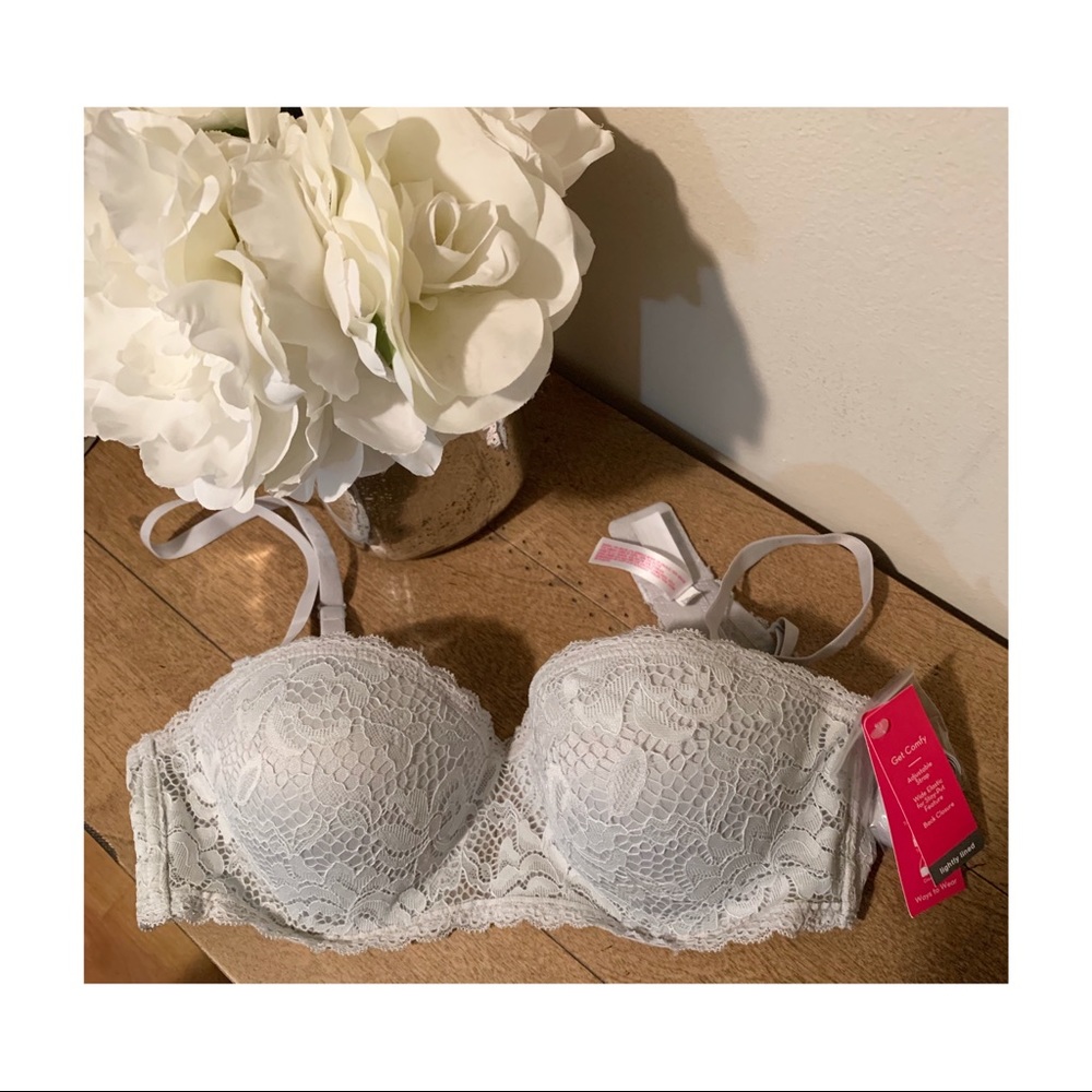 Xhiliration Gray Lace Bra